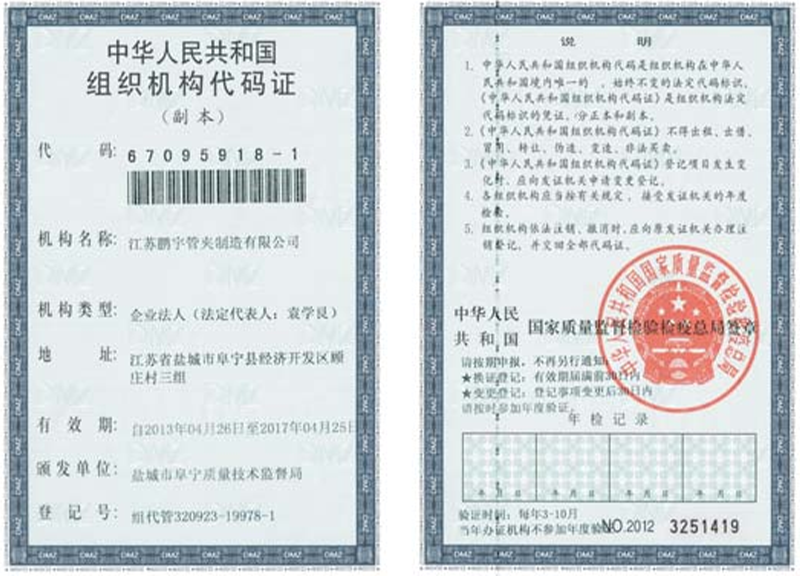 中华人民共和国组织机构代码证